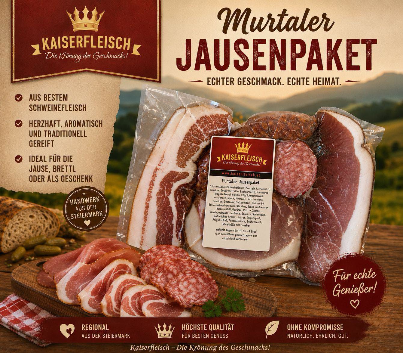 Murtaler Jausenpaket von Kaiserfleisch — Speck, Salami und Wurstspezialitäten